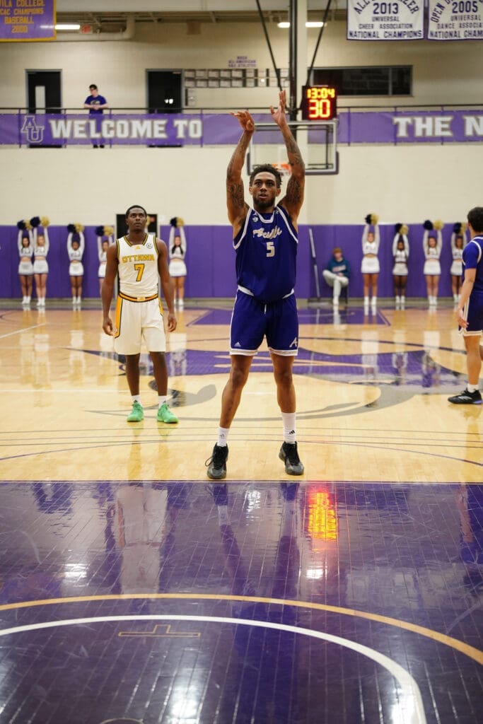 student palying Basketball